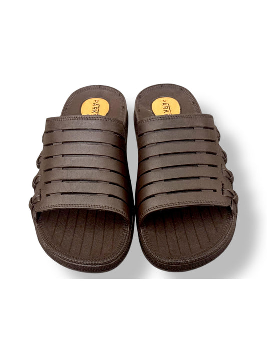 Stripped Rubber Sandals/Slippers Shoes - Waterproof - Soft And Comfortable - Brown Color - P506