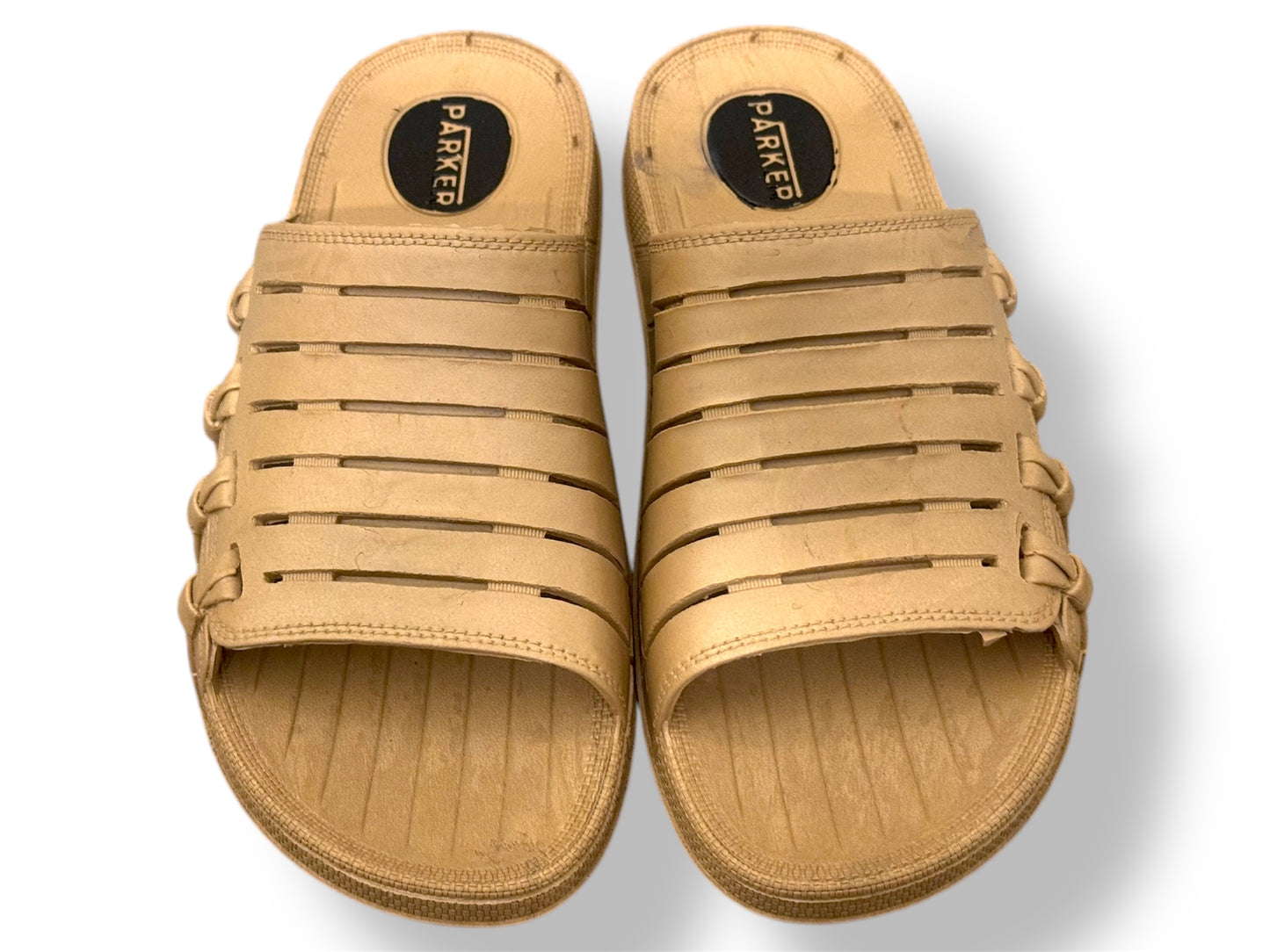 Stripped Rubber Sandals/Slippers Shoes - Waterproof - Soft And Comfortable - Beige Color - P506