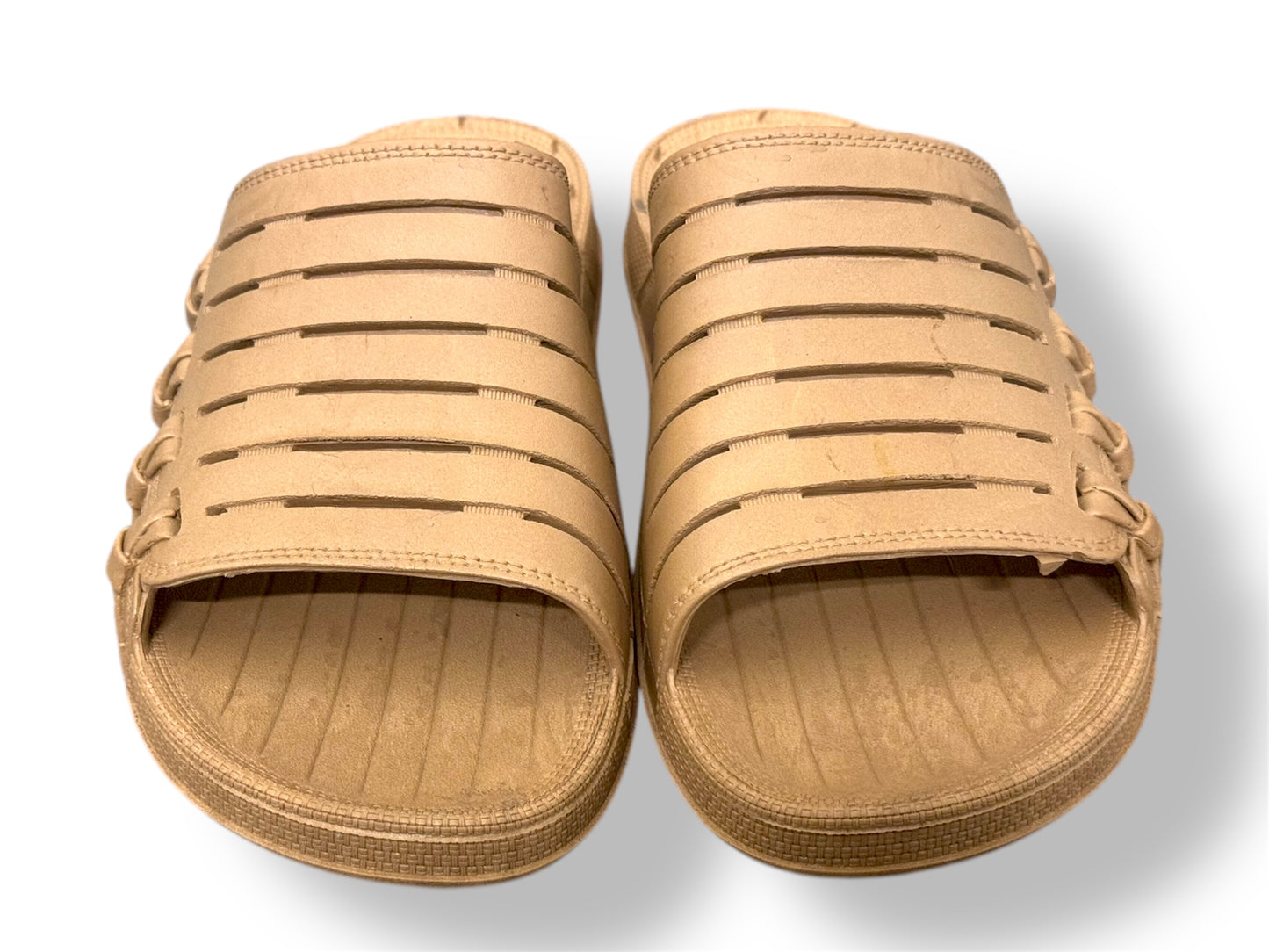 Stripped Rubber Sandals/Slippers Shoes - Waterproof - Soft And Comfortable - Beige Color - P506